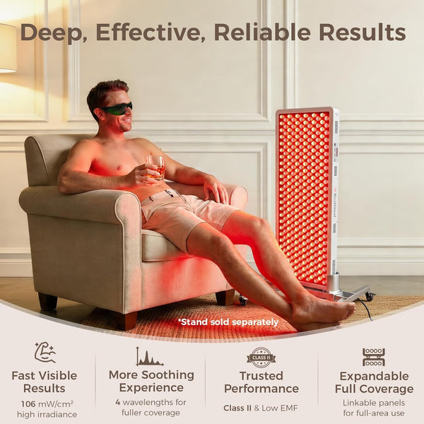 Red Light Therapy Panel Designed for Full Body Wellness, 4 Wavelengths, 300 LEDs, 470W, Modular Design