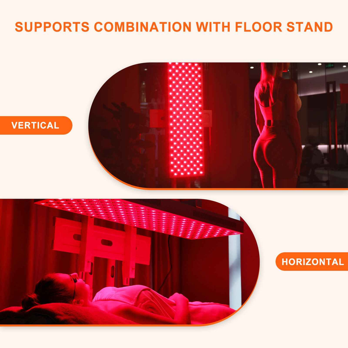 Red Light Therapy Device with Stand - Fixed-Angle Pro Series Professional Edition | Horizontal & Vertical Dual-Mode Stable Base