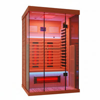 Infrared Sauna Built for Premium Home Wellness, Full Spectrum Heating, Canadian Hemlock Wood, Glass Door