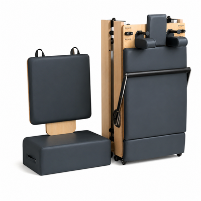 Foldable Pilates Reformer & Equipment - Pilates Reformer Workout Machine for Home Gym with Reformer Accessories, Reformer Box, Padded Jump Board - up to 300 Lbs Weight Capacity